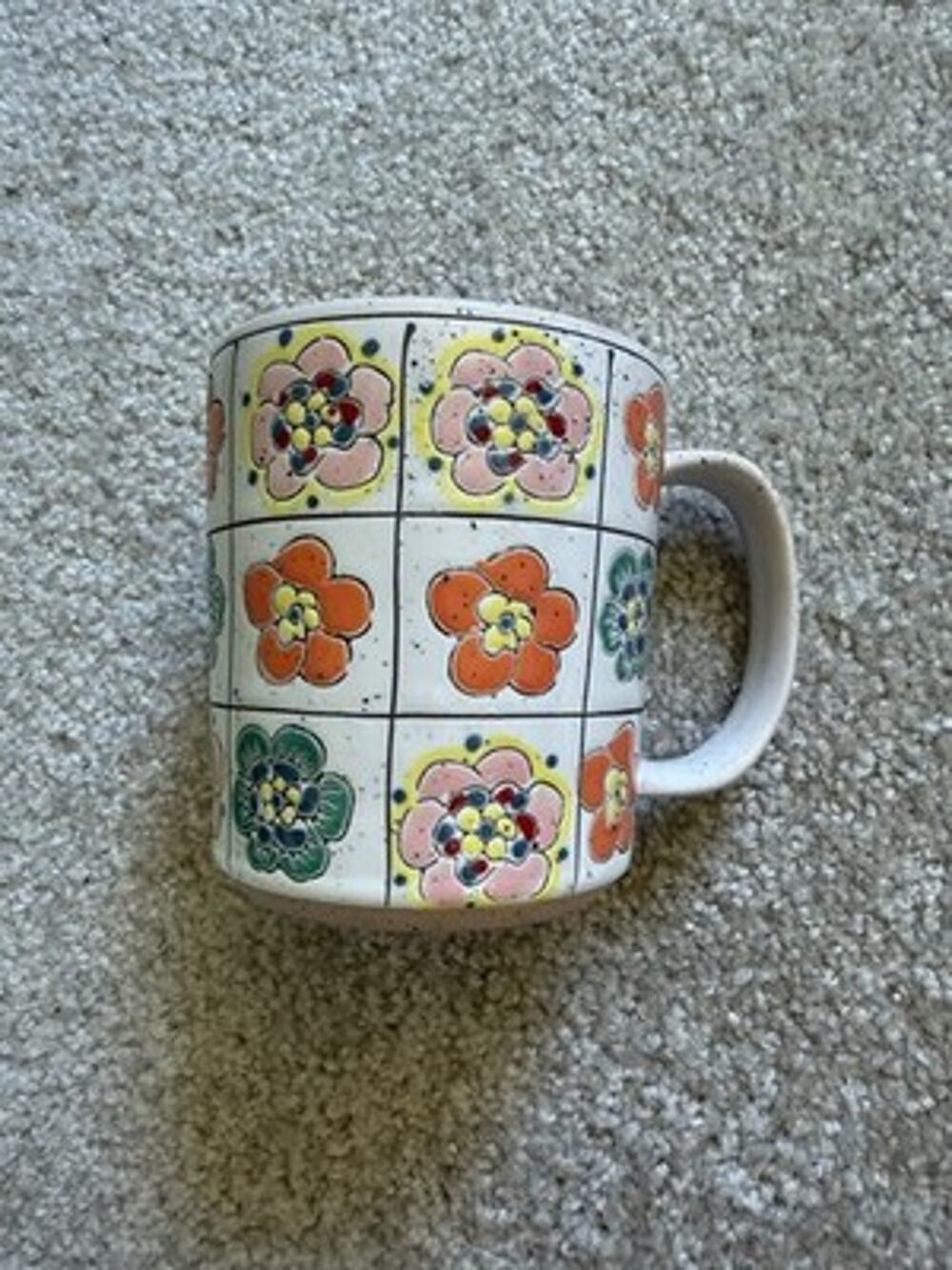 Anthropologie Molly Hatch Be An Adventurer Floral Mug 15 Oz Handpainted
